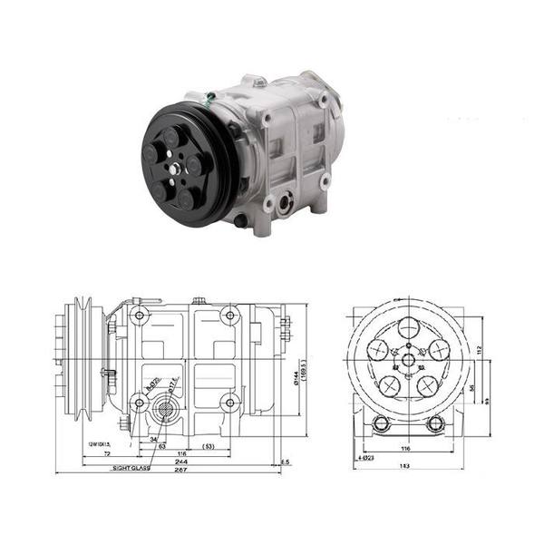 Компрессор RC-U08221 (TM-31,A2,24V) для автомобильного кондиционера